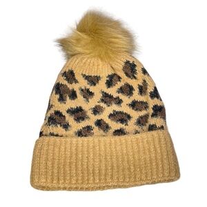 NWT | No Brand | Leopard Print Pom Pom Beanie | New in Bag